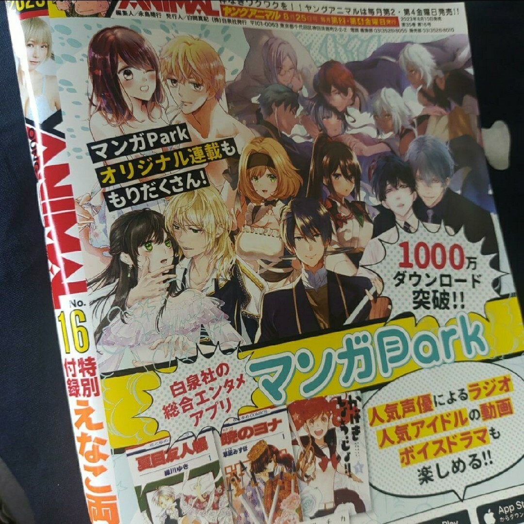 白泉社(ハクセンシャ)のえなこ  BIGポスター付   ヤングアニマル   16号   応募券無 エンタメ/ホビーの雑誌(アート/エンタメ/ホビー)の商品写真