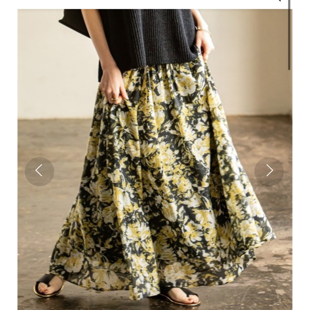 Noble(ノーブル)のNoble　シアーフラワープリントマキシスカート レディースのスカート(ロングスカート)の商品写真