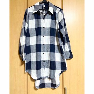 新品 未使用 大柄チェック ロングシャツ(シャツ/ブラウス(長袖/七分))