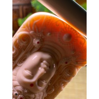 天然マンモス牙美しい手作り彫刻衆宝観音 ネックレスの通販 by