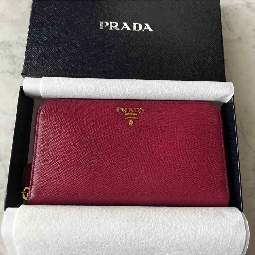 PRADA プラダ サフィアーノ　長財布　ピンク　正規品　財布　IBISCO財布