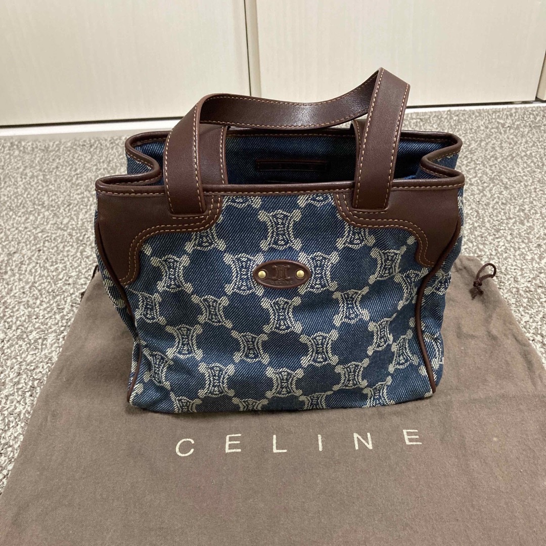 セリーヌパリマカダム　ミニトートバッグ　キャンパスデニム　CELINE 美品バッグ