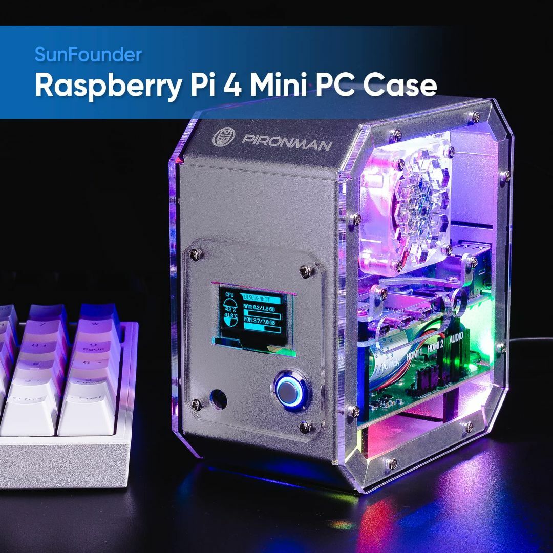 Pironman Raspberry Pi 4 用のケース、Raspberry