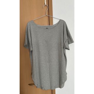 ユニクロ(UNIQLO)のエアリズムシームレスボートネックロングT（半袖）Lサイズ(Tシャツ(半袖/袖なし))