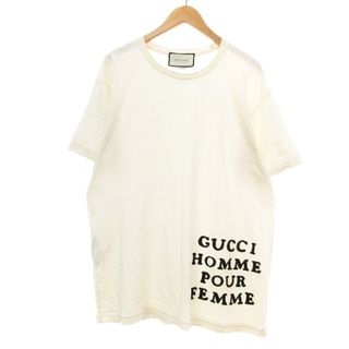 グッチ(Gucci)のグッチ Tシャツ カットソー 半袖 丸首 オーバーサイズ アイボリー S(Tシャツ/カットソー(半袖/袖なし))