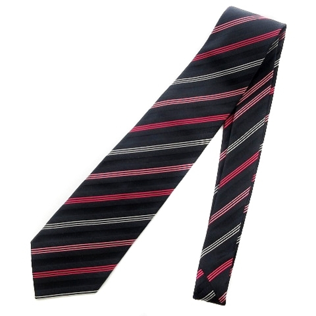 ポールスミス ネクタイ レギュラータイ 日本製 シルク 総柄 黒 ピンク
