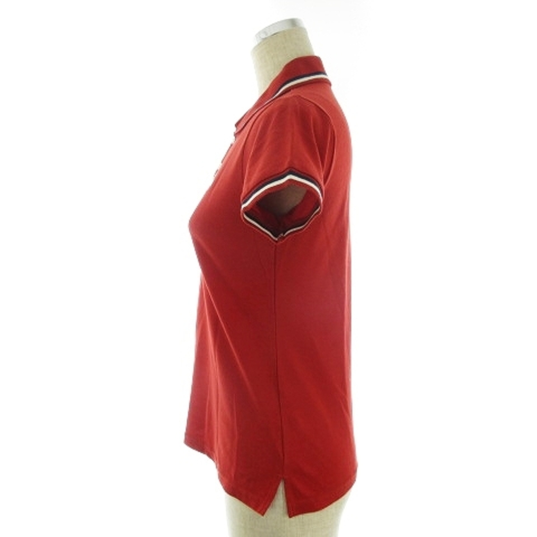 ルコックスポルティフ ポロシャツ 半袖 ステンカラー 刺繍 ロゴ M 赤 白