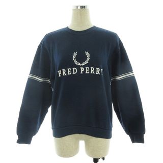 フレッドペリー(FRED PERRY)のフレッドペリー トレーナー 長袖 クルーネック 刺繍 SS 紺 白 トップス(トレーナー/スウェット)