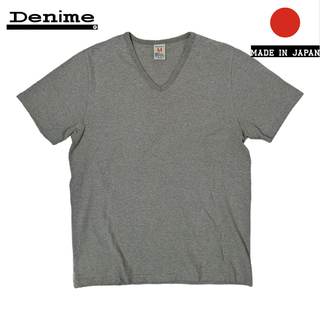 ドゥニーム(DENIME)のDenime グレー ヘビーオンス Vネック 半袖Tシャツ 日本製(Tシャツ/カットソー(半袖/袖なし))