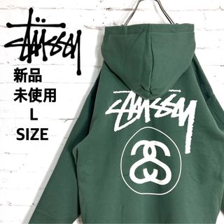 ステューシー(STUSSY)の新品!!海外限定!!超希少 STUSSY シャネル グリーン パーカー Lサイズ(パーカー)