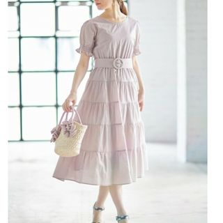 トッコ(tocco)のトッコクルミバックルワンピース👗(ひざ丈ワンピース)