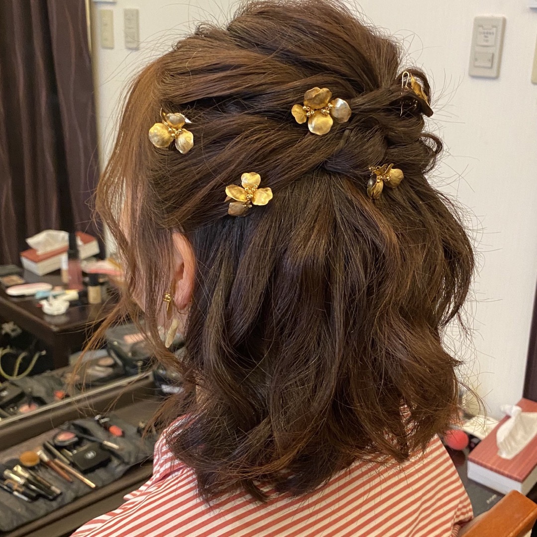 ANNAN WEDDING 自由ピン MA56 ヘッドドレス ゴールド レディースのヘアアクセサリー(ヘアピン)の商品写真