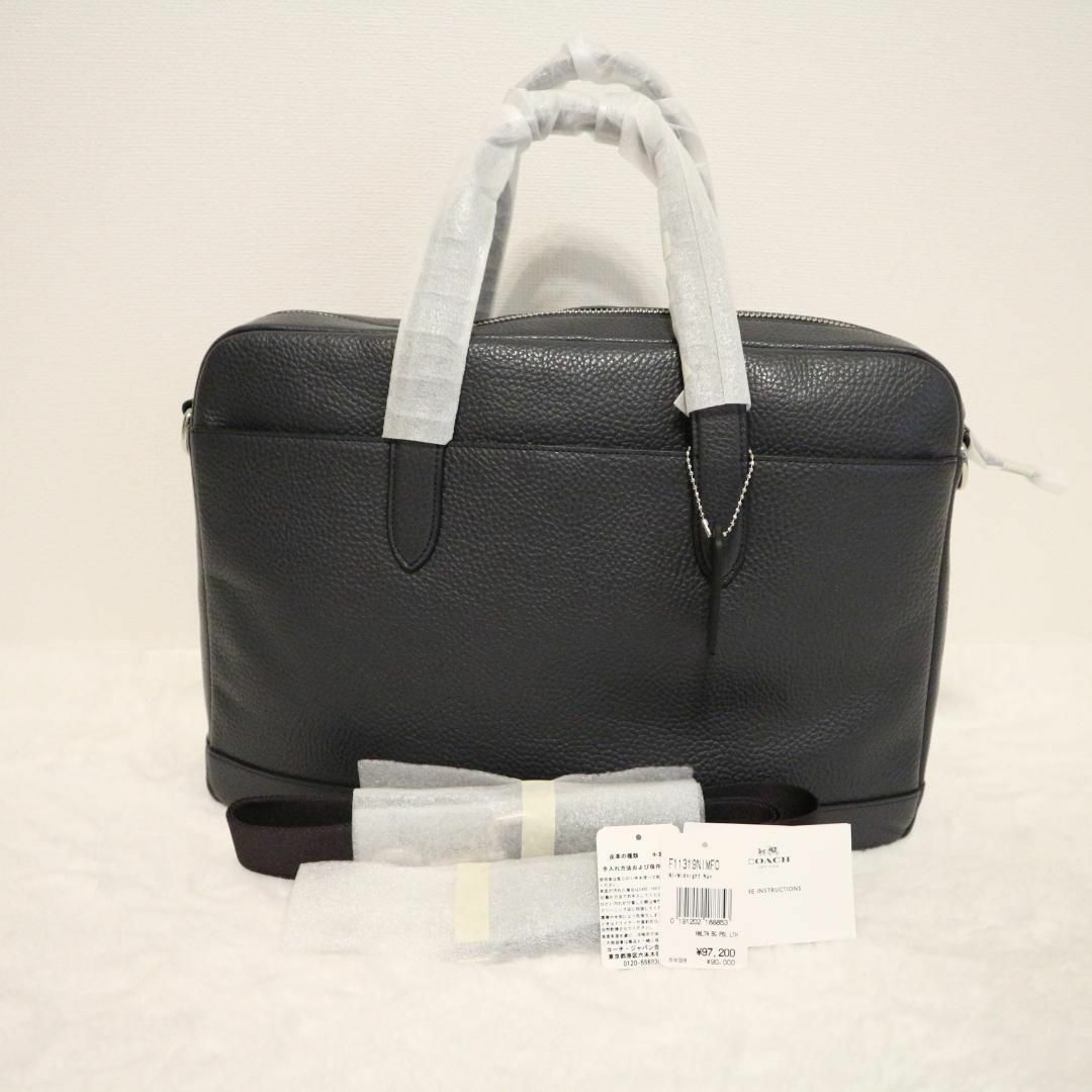 【新品】 COACH ハミルトン F11319 レザー ブリーフケース ネイビー