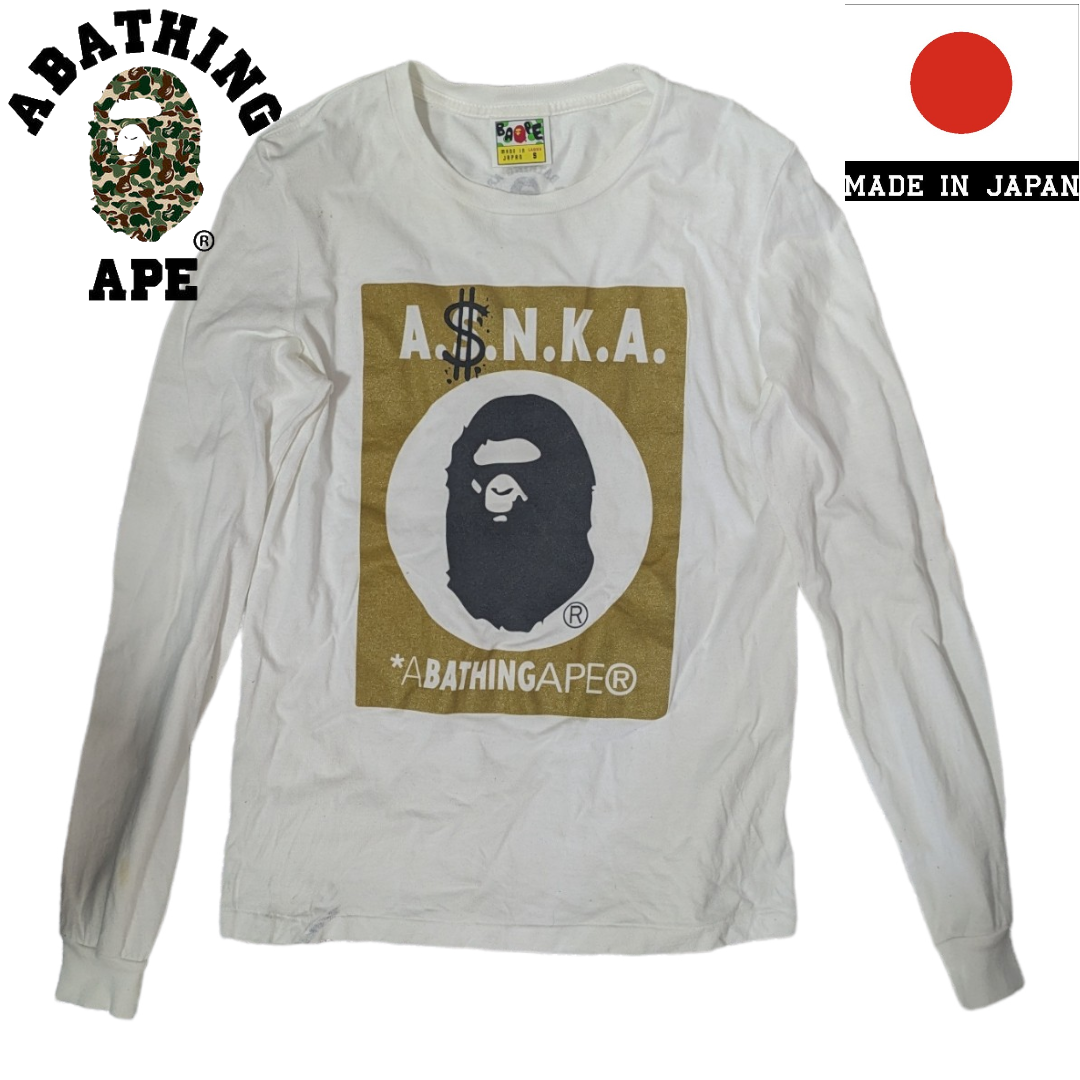 A BATHING APE(アベイシングエイプ)のA BATHING APE A.$.N.K.A. ホワイト 長袖Tシャツ レディースのトップス(Tシャツ(長袖/七分))の商品写真