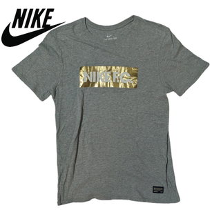 ナイキ(NIKE)のL NIKE FC ホワイト グレーゴールド ボックスロゴ 半袖Tシャツ ナイキ(Tシャツ/カットソー(半袖/袖なし))