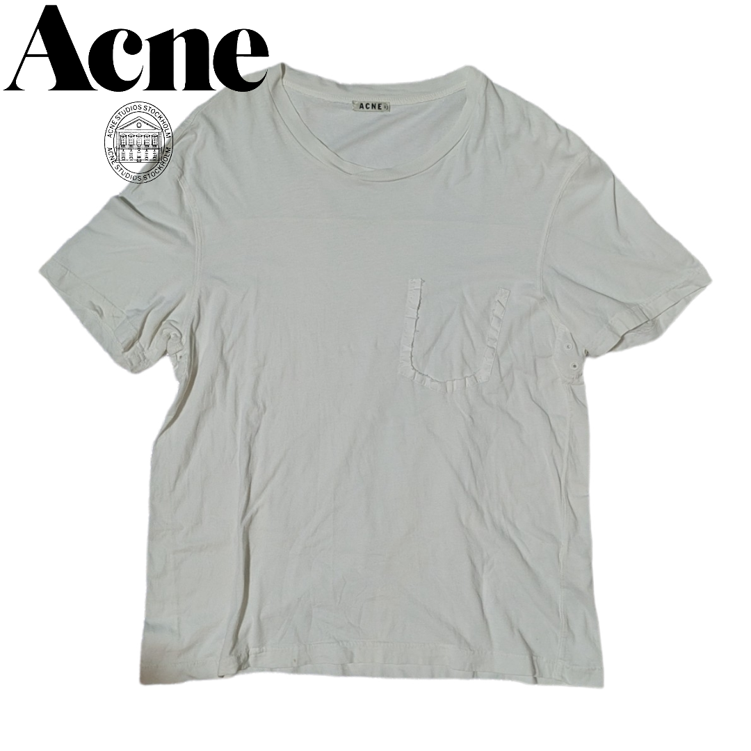 ACNE(アクネ)のAcne ホワイト カットポケット 半袖Tシャツ メンズのトップス(Tシャツ/カットソー(半袖/袖なし))の商品写真