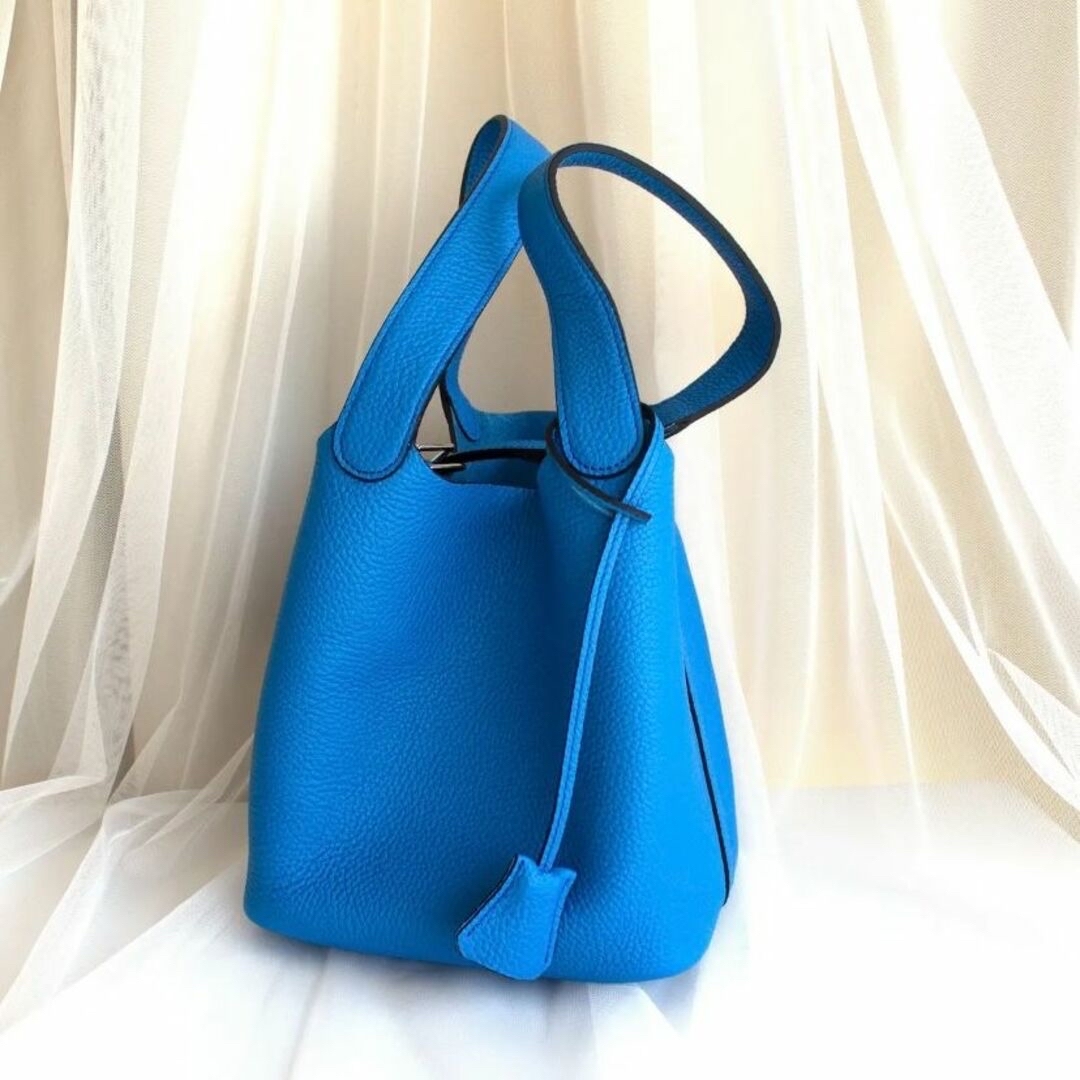専用☆牛本革 ハンドバッグ シルバー金具 Sサイズ ブルーの通販 by
