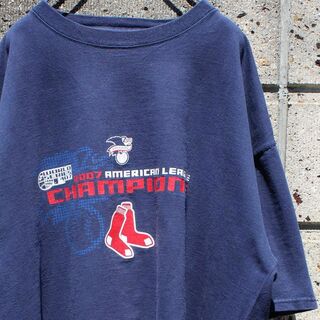 マジェスティック(Majestic)のMajestic Red Sox 2007アリーグチャンピオン XL古着Tシャツ(Tシャツ/カットソー(半袖/袖なし))