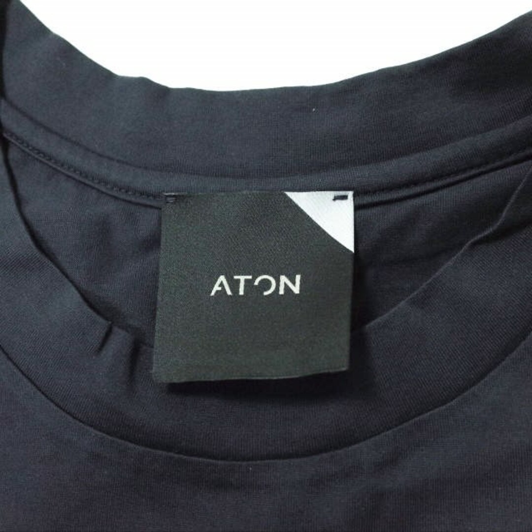 ATON(エイトン)のATON エイトン 日本製 SUVIN 60/2 OVERSIZED T-SHIRT オーバーサイズTシャツ KKAGKM0015 06(L) NAVY 半袖 クルーネック トップス【中古】【ATON】 メンズのトップス(Tシャツ/カットソー(半袖/袖なし))の商品写真