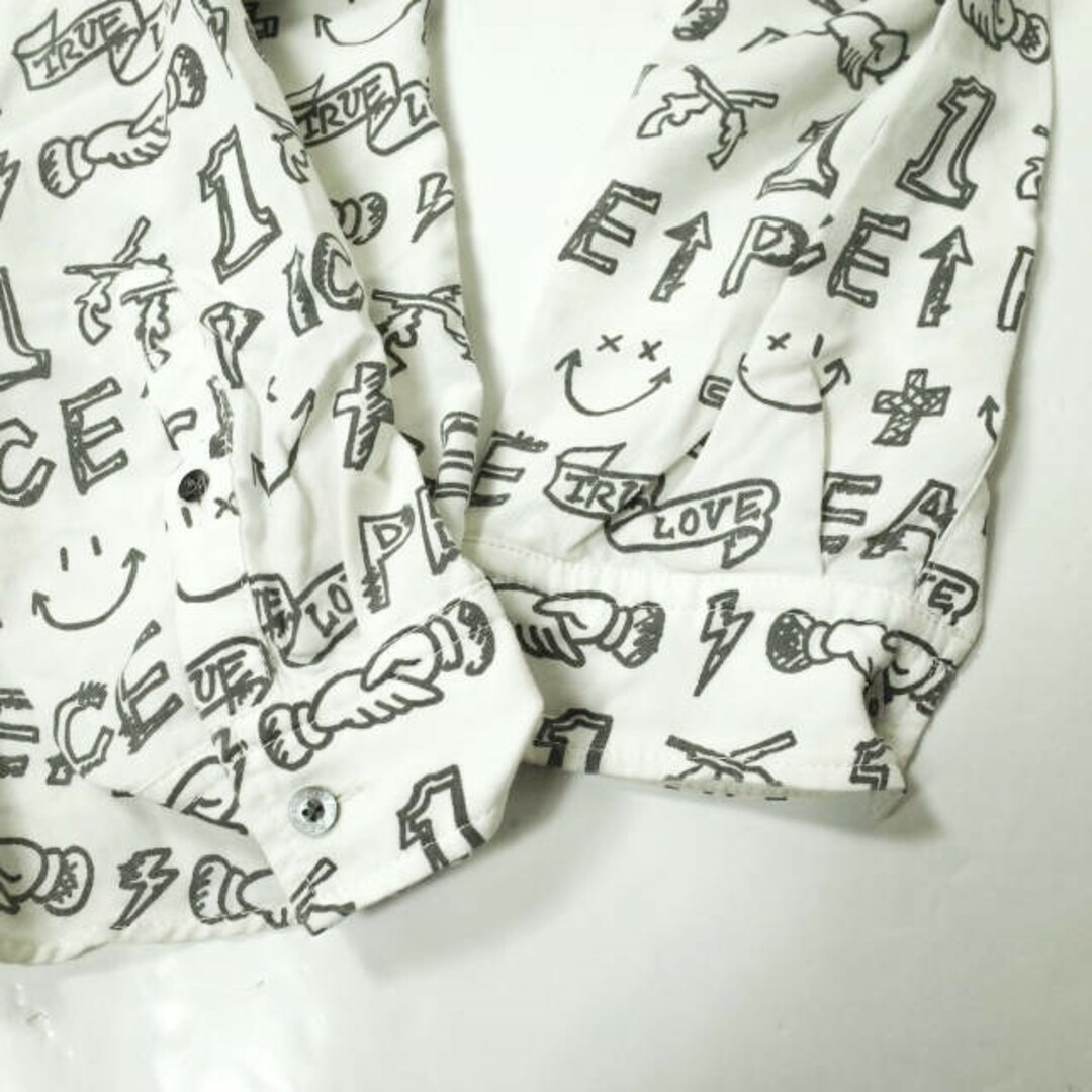 roarguns(ロアーガンズ)のroarguns ロアーガンズ 23SS 日本製 GRAFFITI PRINT SHIRT グラフィックプリントシャツ 23SGS-03 2 WHITE 長袖 roar ロアー HANDDRAWN 落書き トップス【中古】【roarguns】 メンズのトップス(シャツ)の商品写真