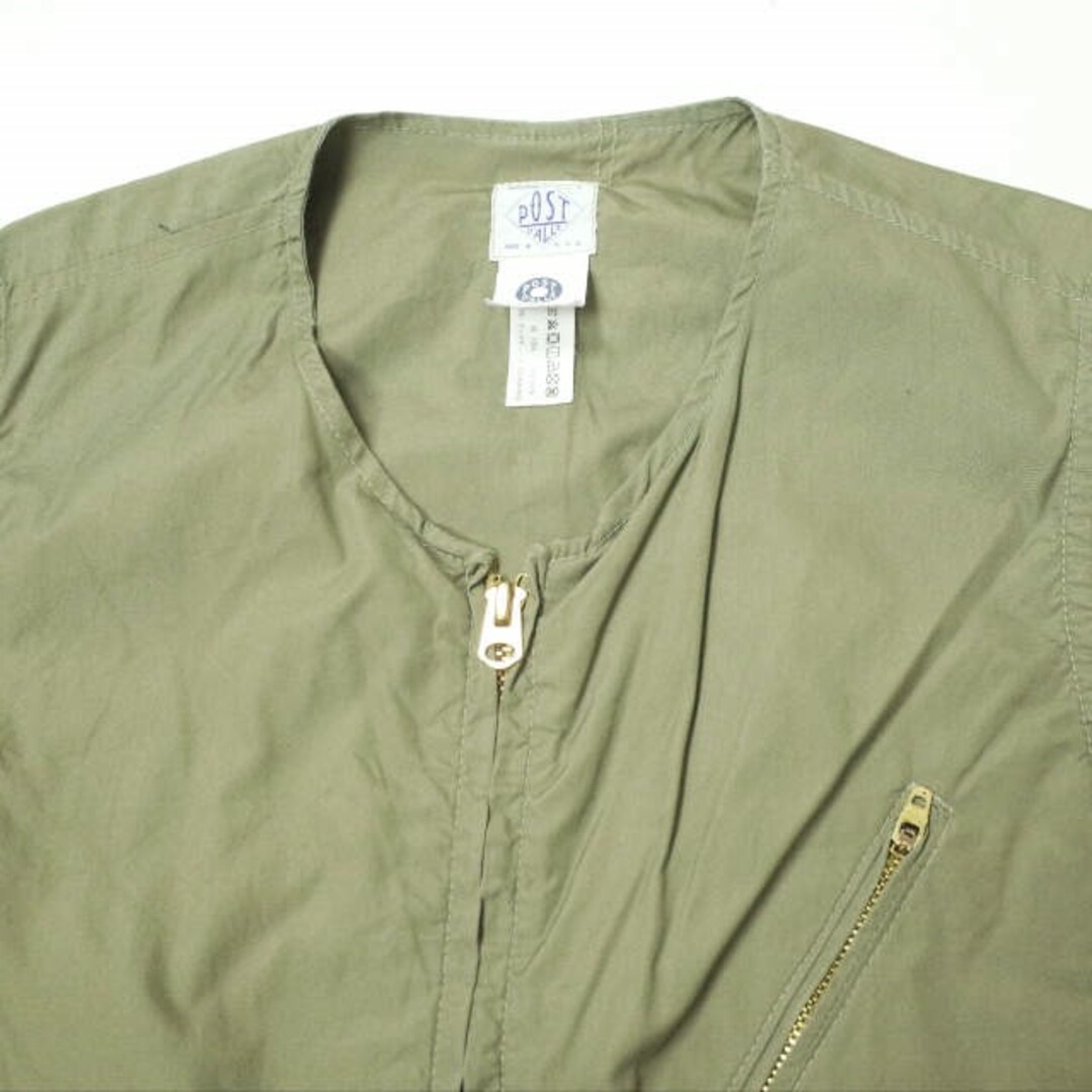 POST O'ALLS ポストオーバーオールズ アメリカ製 Northwest - Cotton Broadcloth コットンブロードクロス  ジップベスト 11-06-0280 M SAGE ジレ トップス【中古】【POST O'ALLS】