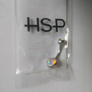 HSP へそピアス バナナ バーベル 14G ステンレス マルチカラーストーン(ピアス)