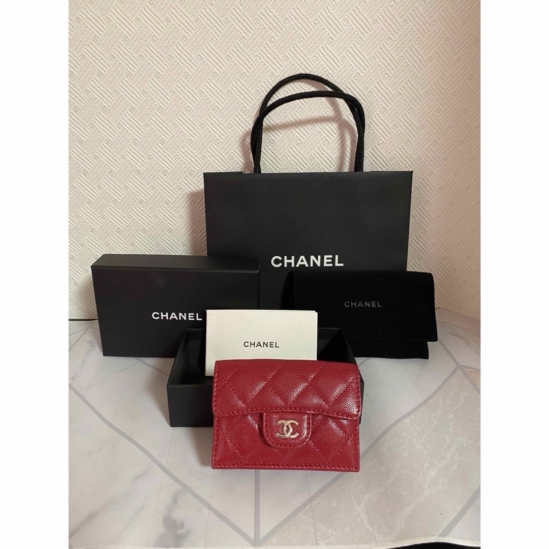 CHANEL コンパクト　財布　キャビアスキン　美品