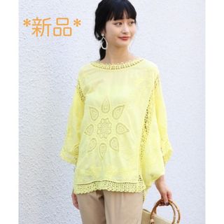 ブージュルード(Bou Jeloud)の新品タグ付き♡ Bou Jeloud インド綿刺繍ドルマンルーズブラウス(シャツ/ブラウス(長袖/七分))