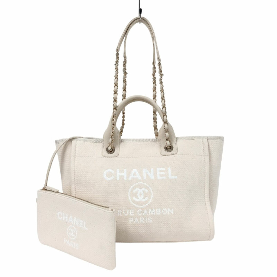 シャネル CHANEL ドーヴィル スモールショッピングバッグ AS3257 アイボリー キャンバス レディース トートバッグ