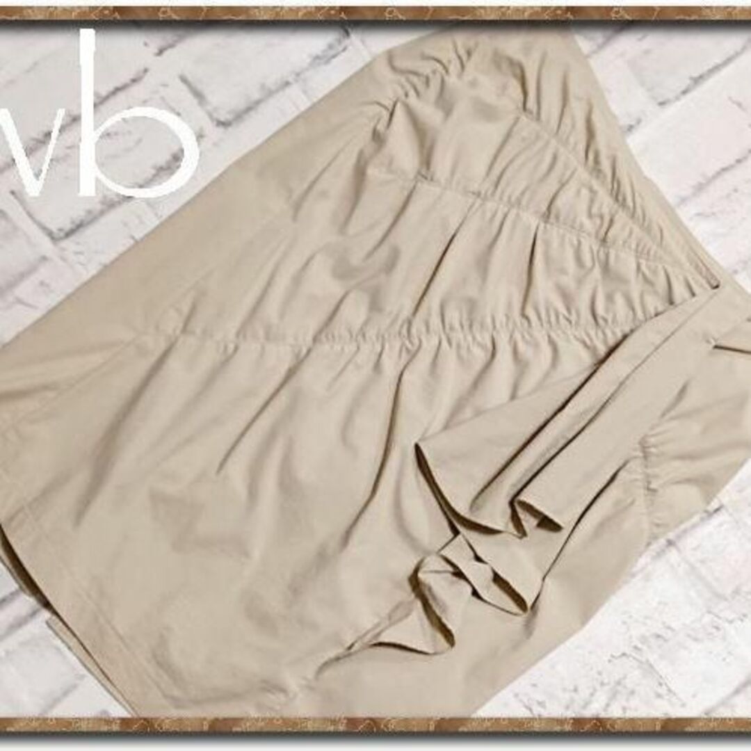 MOGA(モガ)のwb　フリル付きスカート　ベージュ☆モガ レディースのスカート(ひざ丈スカート)の商品写真