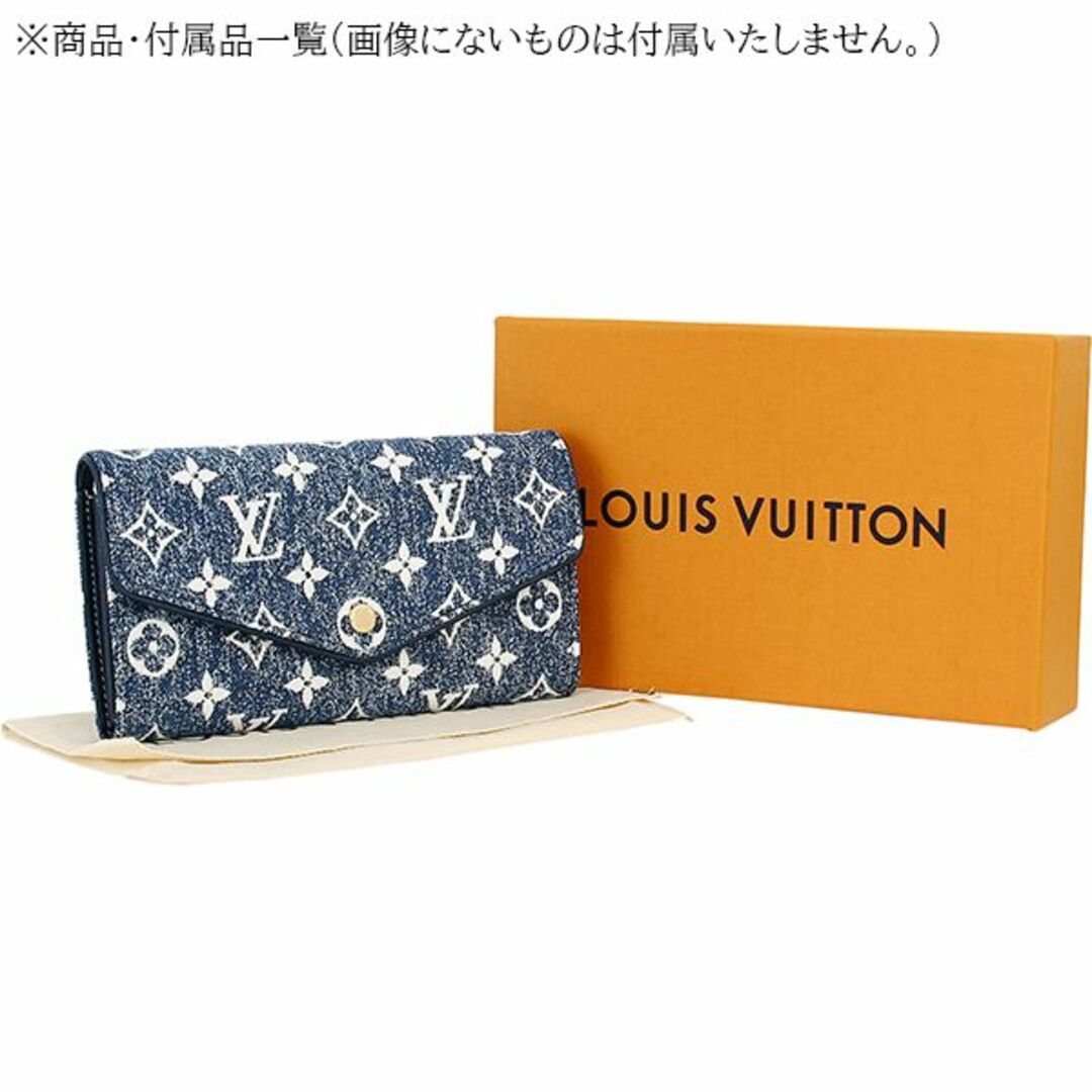 ルイヴィトン 二つ折り 長財布 レディース デニム ブルー LV 新品 4650