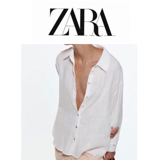 ザラ(ZARA)の未使用に近い ZARA ホワイト シャツ S(シャツ/ブラウス(長袖/七分))