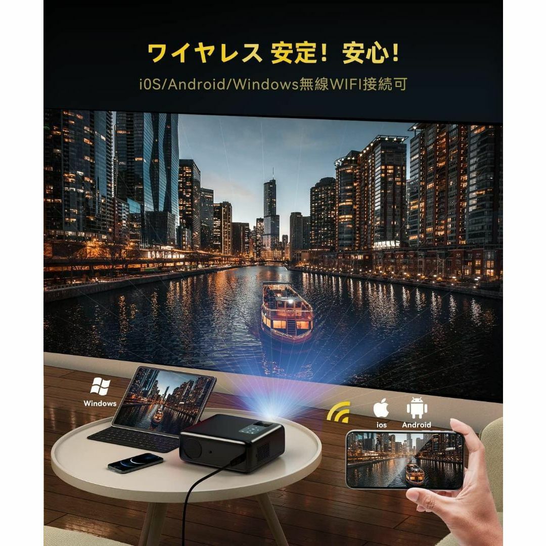 【赤字価格】Rayfoto WiFi プロジェクター 小型 10000lm 新品