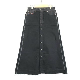 DIESEL - ディーゼル DIESEL デニム切替 ダメージ ロングスカート 黒