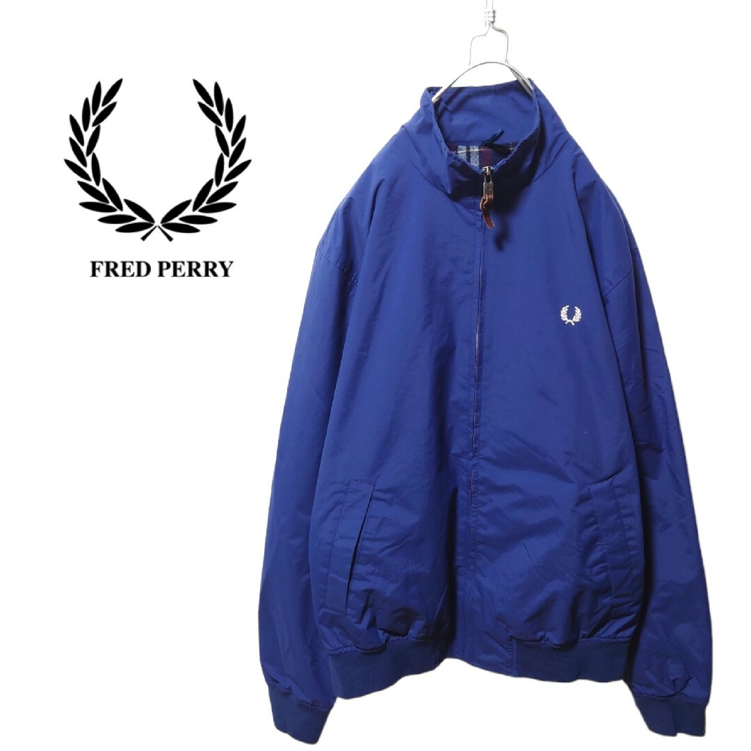 FRED PERRY】裏地チェック ロゴ刺繍 スウィングトップ S-034フレッド