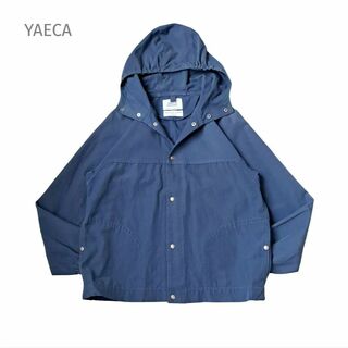 YAECA ヤエカ クロスフードシャツ マウンテンパーカー ネイビーブルー S