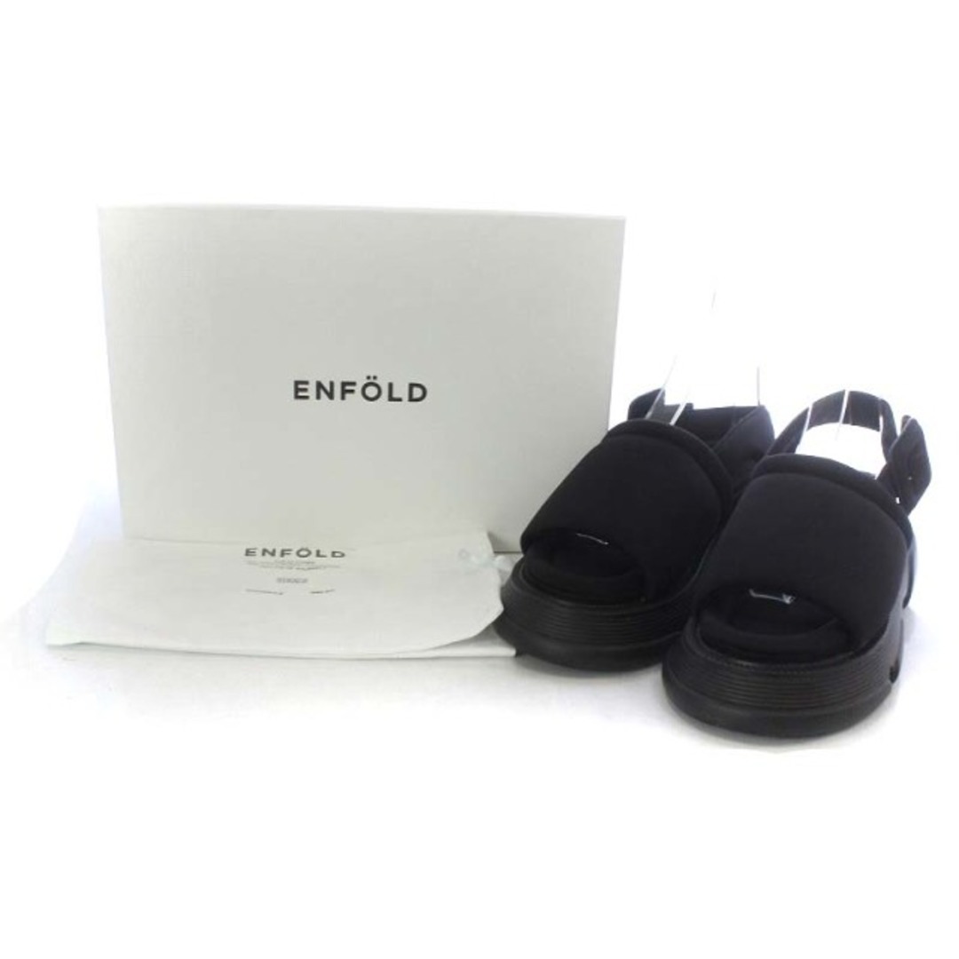 ENFOLD - エンフォルド 22SS padded sandal サンダル 38 黒の通販 by