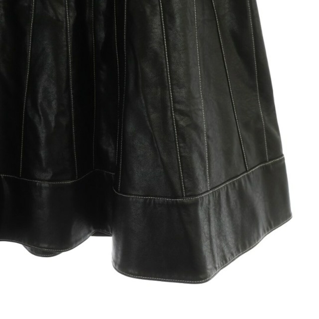 ロイスクレヨン フェイクレザー スカート ロング フレア M 黒 5