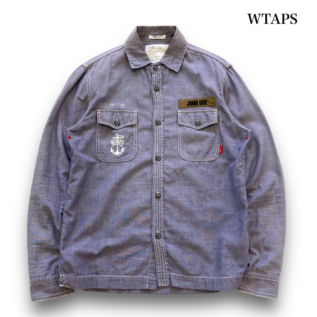 WTAPS】ダブルタップス 刺繍ワッペン シャンブレーウエスタン長袖