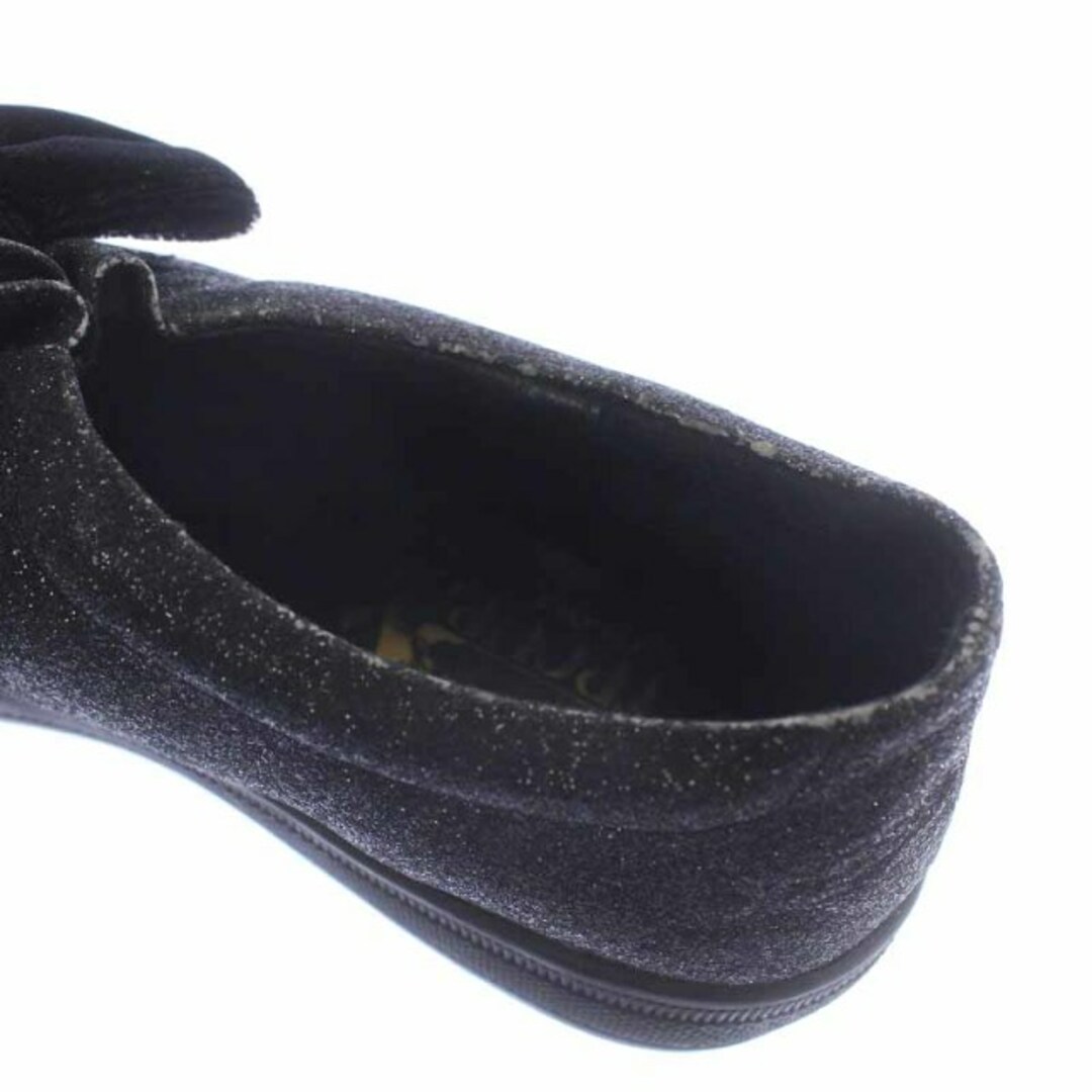 F-TROUPE(エフトゥループ)のエフトゥループ スリッポン シューズ リボン ラメ 40 25.0cm 黒 レディースの靴/シューズ(その他)の商品写真