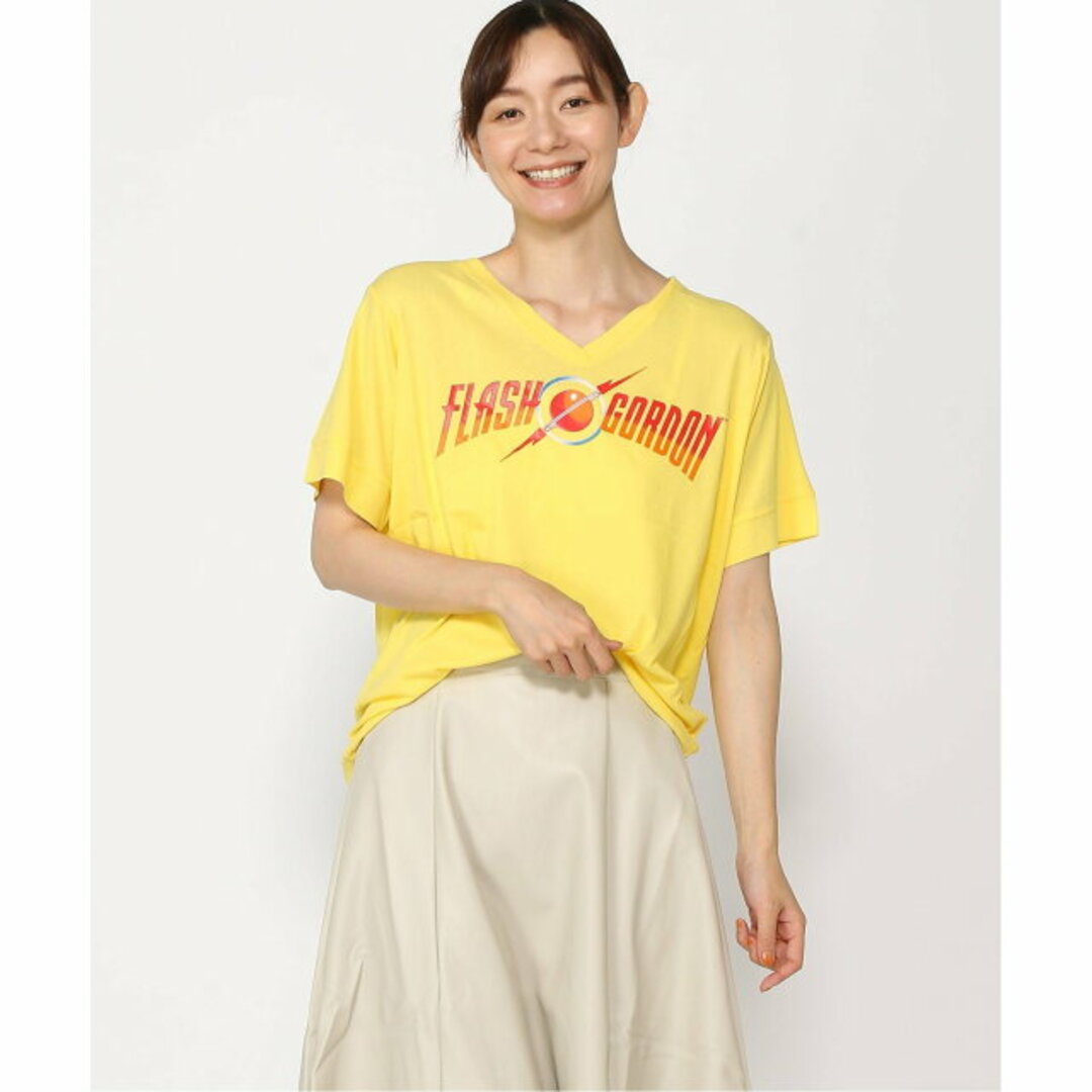 AUDITION(オーディション)の【イエロー】M0695 フラッシュゴードンVネックTシャツ AUDITION レディースのトップス(カットソー(長袖/七分))の商品写真