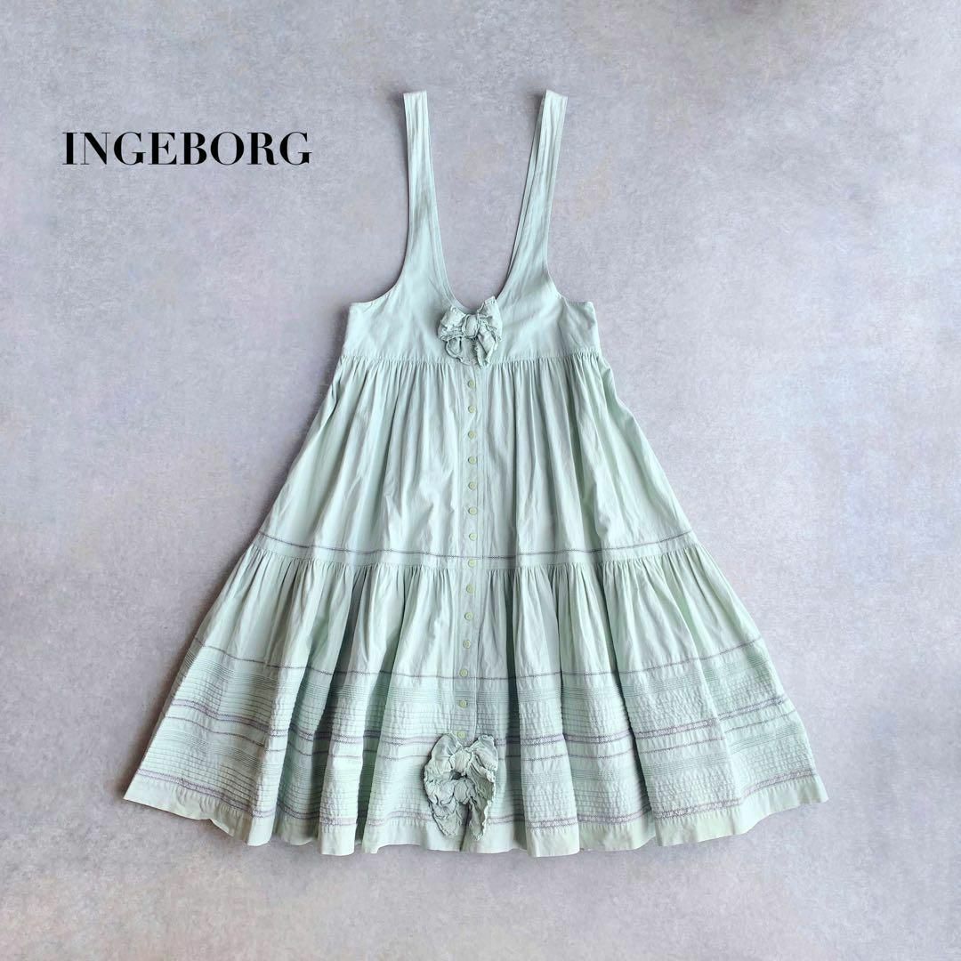 INGEBORG / ワンピース ミント レース ピコフリル ピンクハウス