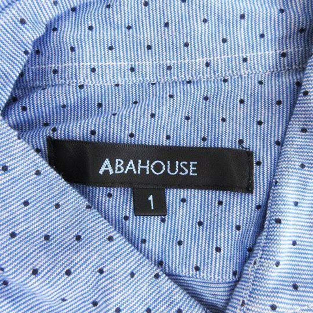 ABAHOUSE(アバハウス)のアバハウス  シャツ 半袖 水玉 レギュラーカラー ドット コットン 青 1 メンズのトップス(シャツ)の商品写真