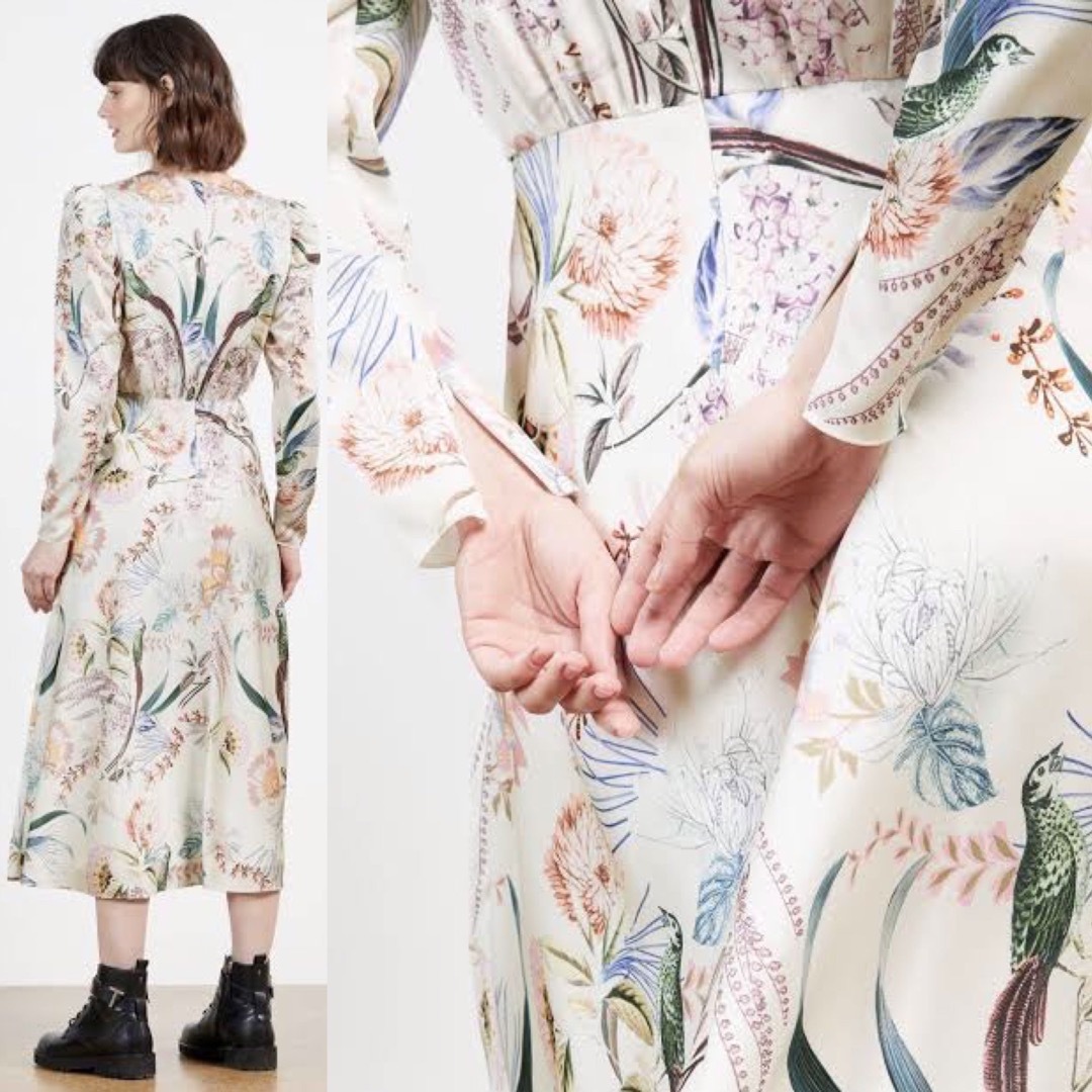 TED BAKER - 新品 TED BAKER フローラルプリント ミモレ丈 ワンピース