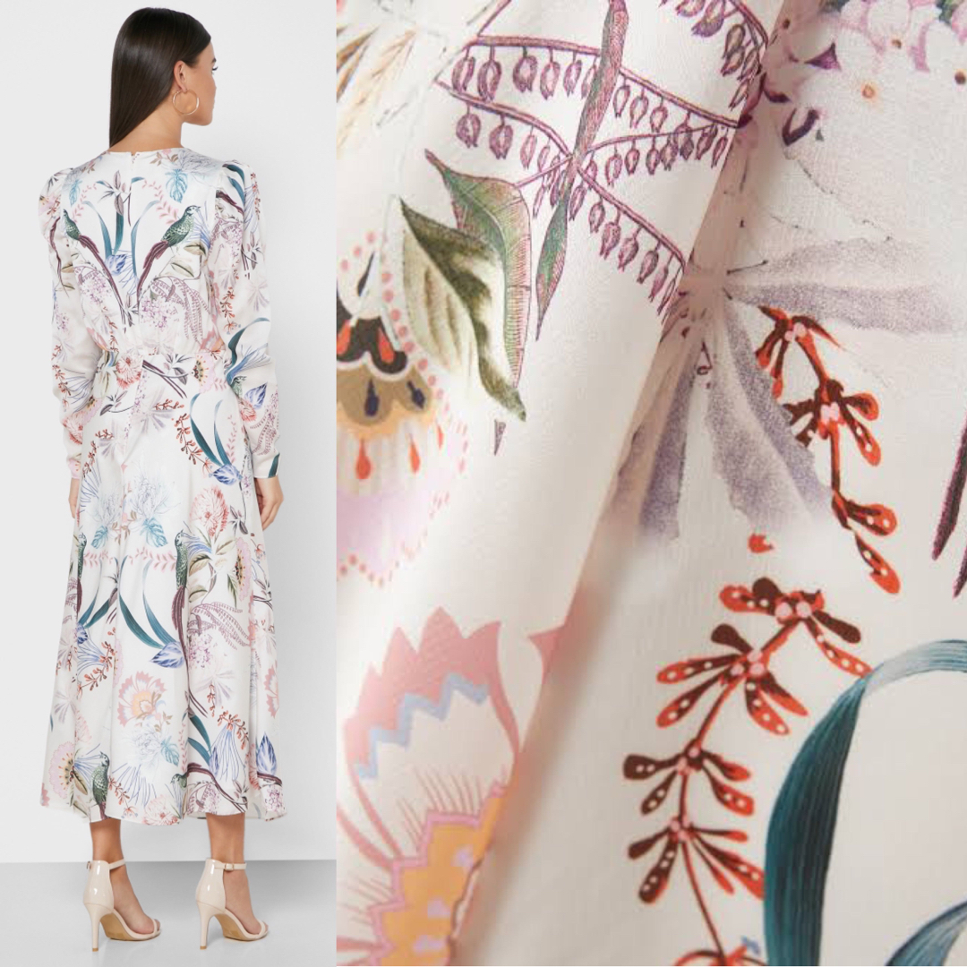 TED BAKER - 新品 TED BAKER フローラルプリント ミモレ丈 ワンピース