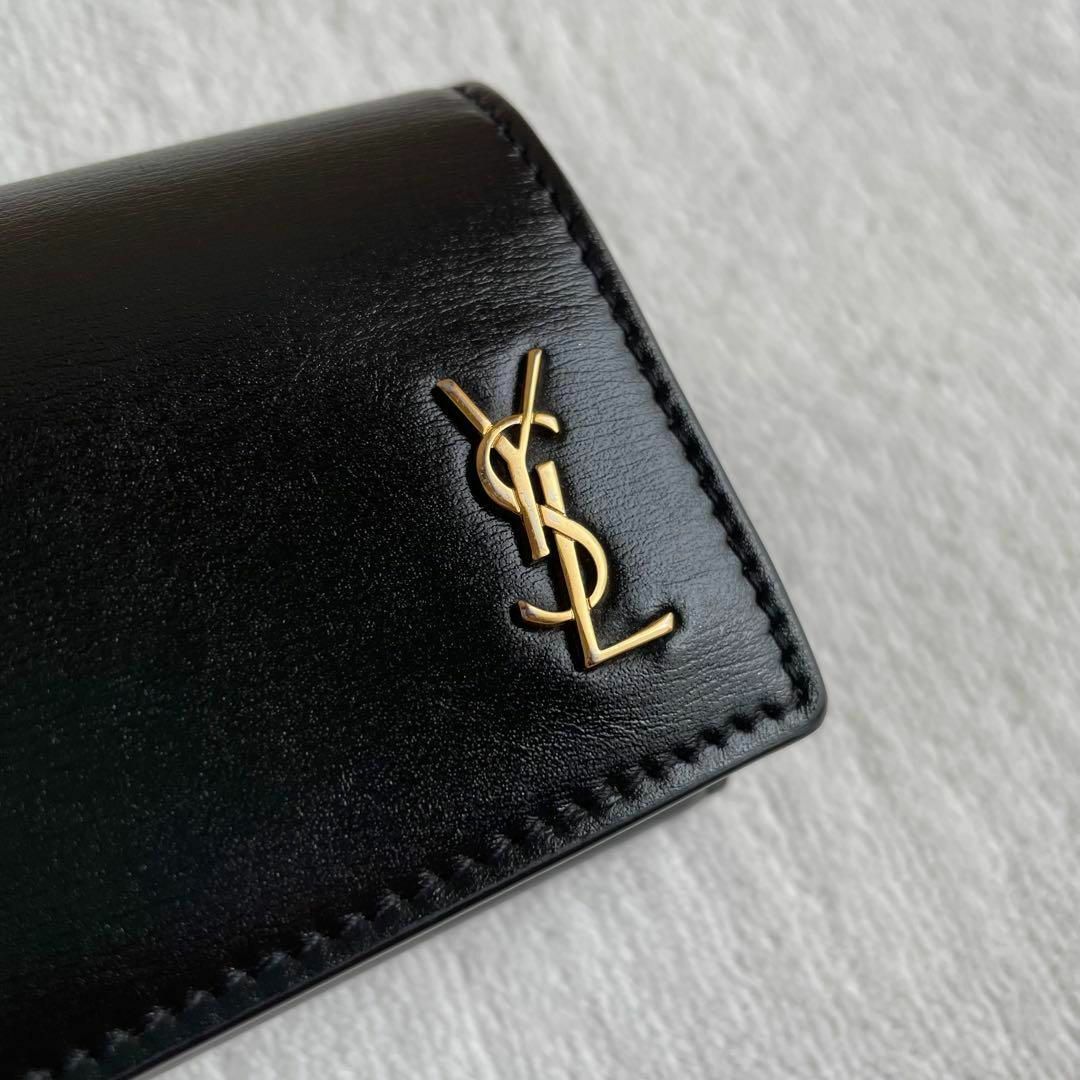 極美品✨ SAINT LAURENT 折り財布 ラウンドジップ  ロゴ金具