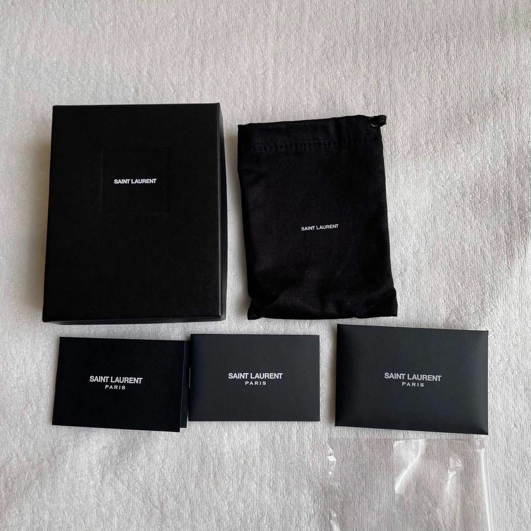 極美品✨ SAINT LAURENT 折り財布 ラウンドジップ  ロゴ金具