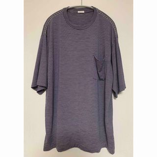 コモリ(COMOLI)のCOMOLI コモリ ウール天竺半袖クルー ボーダー(Tシャツ/カットソー(半袖/袖なし))