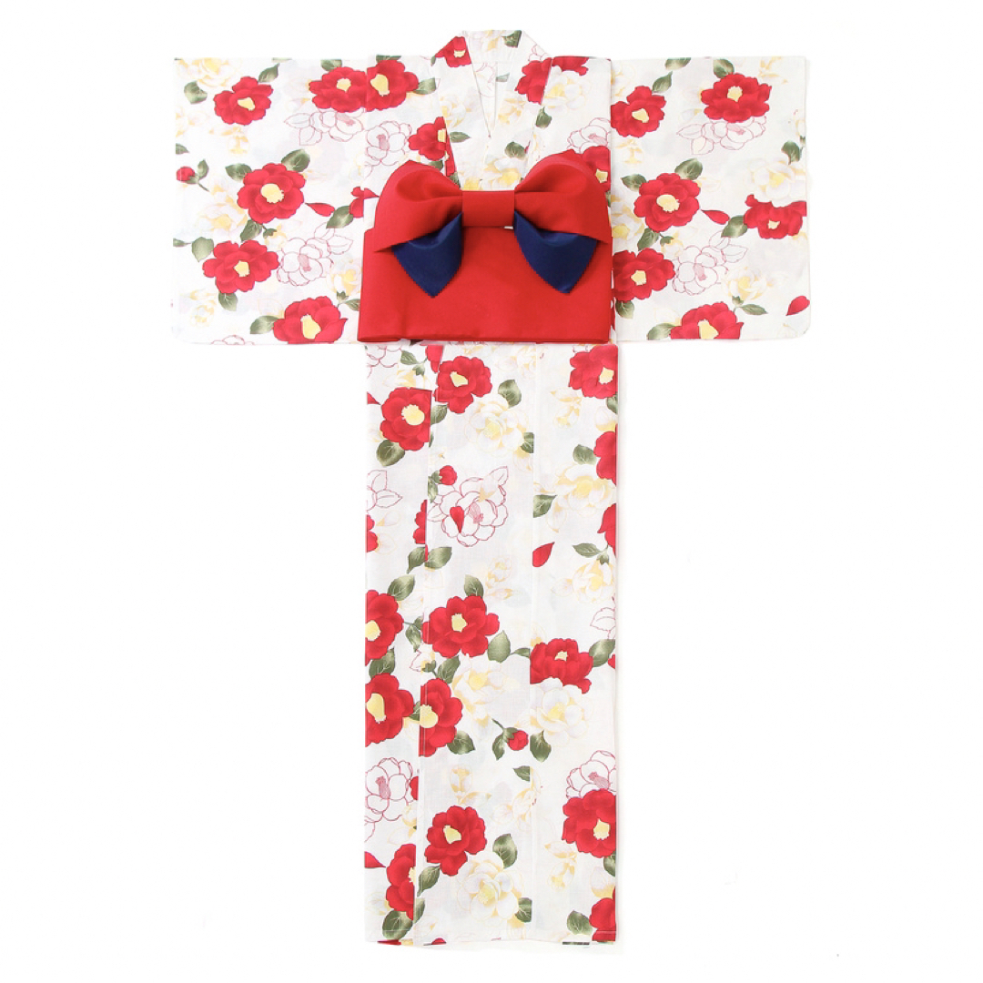 GRL(グレイル)のGRL グレイル 椿浴衣セット[giu906]ホワイト レッド赤色 花柄 可愛い レディースの水着/浴衣(浴衣)の商品写真