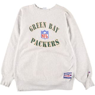 チャンピオン(Champion)の古着 90年代 チャンピオン Champion リバースウィーブ 刺繍タグ NFL GREEN BAY PACKERS グリーンベイパッカーズ スウェットシャツ トレーナー USA製 メンズL ヴィンテージ /eaa362437(スウェット)